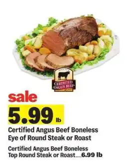 Meijer Certified Angus Beef Boneless Eye of Round Steak or Roast offer