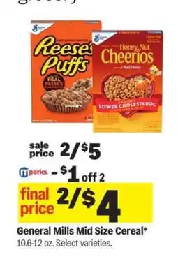 Meijer General Mills Mid Size Cereal offer