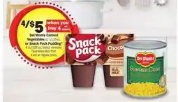 Meijer Del Monte Canned Vegetables or Snack Pack Pudding offer