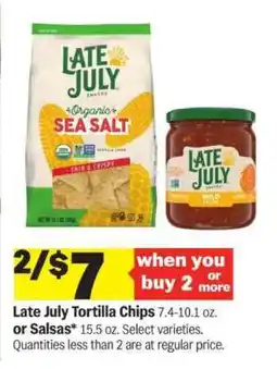 Meijer Late July Tortilla Chips or Salsas offer