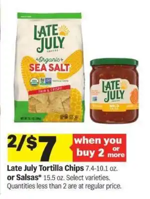 Meijer Late July Tortilla Chips or Salsas offer