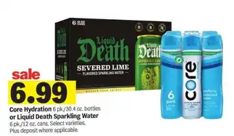Meijer Core Hydration or Liquid Death Sparkling Water offer