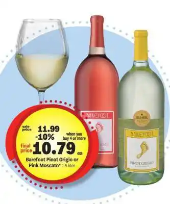 Meijer Barefoot Pinot Grigio or Pink Moscato offer