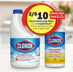 Meijer Clorox Disinfecting Wipes or Liquid Bleach offer