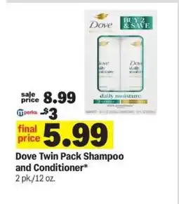 Meijer Dove Twin Pack Shampoo and Conditioner offer