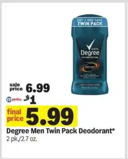 Meijer Degree Men Twin Pack Deodorant offer