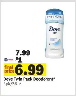 Meijer Dove Twin Pack Deodorant offer