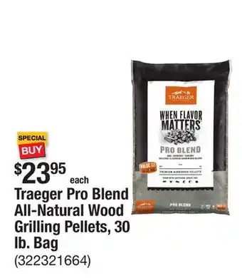 The Home Depot Traeger Pro Blend All-Natural Wood Grilling Pellets, 30 lb. Bag offer
