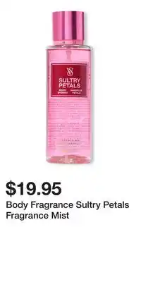 Victoria's Secret Body Fragrance Sultry Petals Fragrance Mist offer