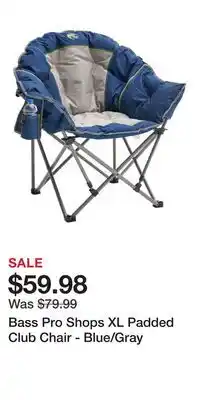 Cabela's Bass Pro Shops XL Padded Club Chair - Blue/Gray offer