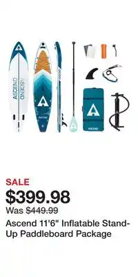 Cabela's Ascend 11'6 Inflatable Stand-Up Paddleboard Package offer
