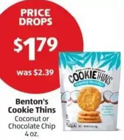 Aldi Benton's Cookie Thins Coconut or Chocolate Chip offer