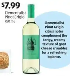 Aldi Elementalist Pinot Grigio offer