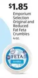 Aldi Emporium Selection Original and Reduced Fat Feta Crumbles offer