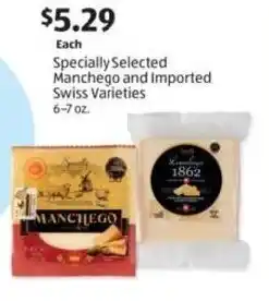 Aldi Specially Selected Manchego and Imported Swiss Varieties offer