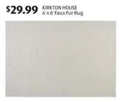 Aldi KIRKTON HOUSE 4' x 6' Faux Fur Rug offer