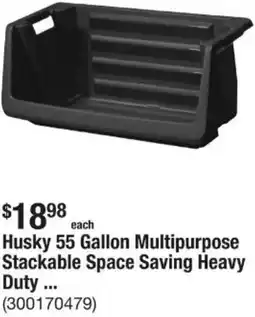 The Home Depot Husky 55 Gallon Multipurpose Stackable Space Saving Heavy Duty offer