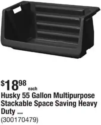 The Home Depot Husky 55 Gallon Multipurpose Stackable Space Saving Heavy Duty offer