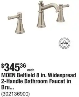 The Home Depot MOEN Belfield 8 in. Widespread 2-Handle Bathroom Faucet in Bru offer