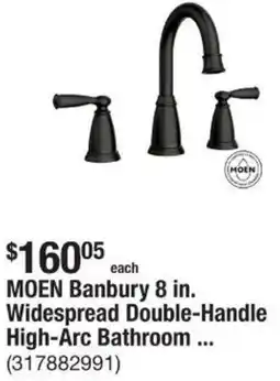 The Home Depot MOEN Banbury 8 in. Widespread Double-Handle High-Arc Bathroom offer