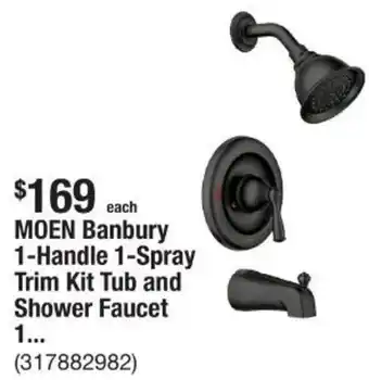 The Home Depot MOEN Banbury 1-Handle 1-Spray Trim Kit Tub and Shower Faucet offer