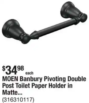 The Home Depot MOEN Banbury Pivoting Double Post Toilet Paper Holder in Matte offer