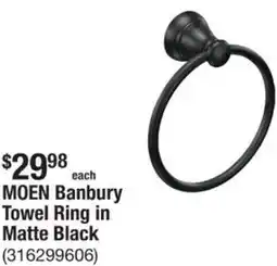 The Home Depot MOEN Banbury Towel Ring in Matte Black offer