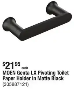 The Home Depot MOEN Genta LX Pivoting Toilet Paper Holder in Matte Black offer
