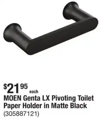 The Home Depot MOEN Genta LX Pivoting Toilet Paper Holder in Matte Black offer