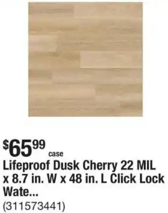 The Home Depot Lifeproof Dusk Cherry 22 MIL x 8.7 in. W x 48 in. L Click Lock Wate offer
