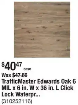 The Home Depot TrafficMaster Edwards Oak 6 MIL x 6 in. W x 36 in. L Click Lock Waterpr offer