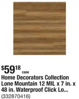 The Home Depot Home Decorators Collection Lone Mountain 12 MIL x 7 in. x 48 in. Waterproof Click Lo offer