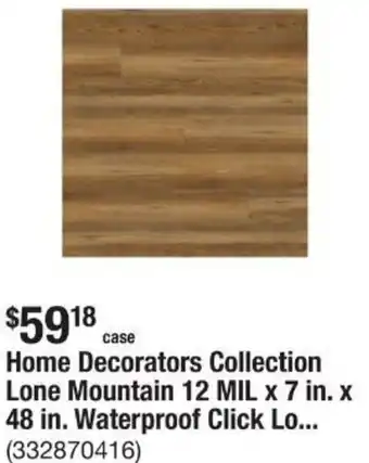 The Home Depot Home Decorators Collection Lone Mountain 12 MIL x 7 in. x 48 in. Waterproof Click Lo offer