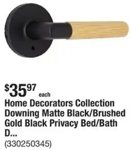 The Home Depot Home Decorators Collection Downing Matte Black/Brushed Gold Black Privacy Bed/Bath offer