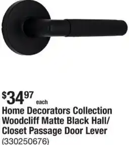 The Home Depot Home Decorators Collection Woodcliff Matte Black Hall/ Closet Passage Door Lever offer