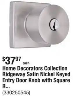 The Home Depot Home Decorators Collection Ridgeway Satin Nickel Keyed Entry Door Knob offer