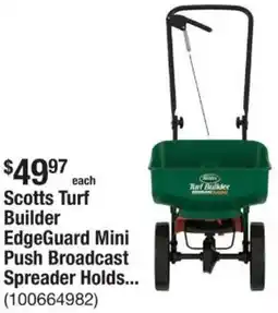 The Home Depot Scotts Turf Builder EdgeGuard Mini Push Broadcast Spreader Holds offer