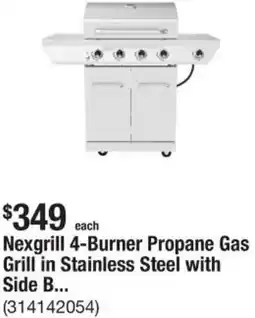 The Home Depot Nexgrill 4-Burner Propane Gas Grill in Stainless Steel offer