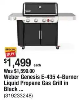 The Home Depot Weber Genesis E-435 4-Burner Liquid Propane Gas Grill in Black offer