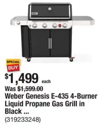 The Home Depot Weber Genesis E-435 4-Burner Liquid Propane Gas Grill in Black offer