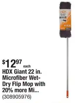 The Home Depot HDX Giant 22 in. Microfiber Wet- Dry Flip Mop offer