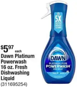 The Home Depot Dawn Platinum Powerwash Fresh Dishwashing Liquid offer