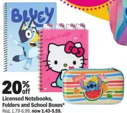 Meijer Licensed Notebooks, Folders and School Boxes offer