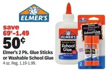 Meijer Elmer's Glue Sticks or Washable School Glue offer