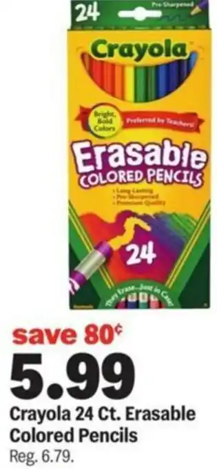 Meijer Crayola Erasable Colored Pencils offer