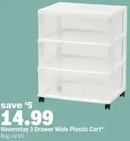 Meijer Havenstay 3 Drawer Wide Plastic Cart offer
