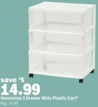Meijer Havenstay 3 Drawer Wide Plastic Cart offer