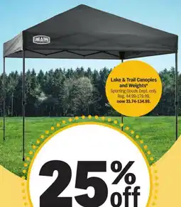 Meijer Lake & Trail Canopies and Weights offer