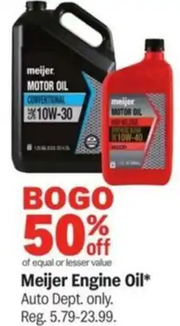 Meijer Meijer Engine Oil offer
