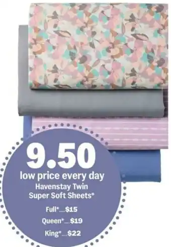 Meijer Havenstay Twin Super Soft Sheets offer